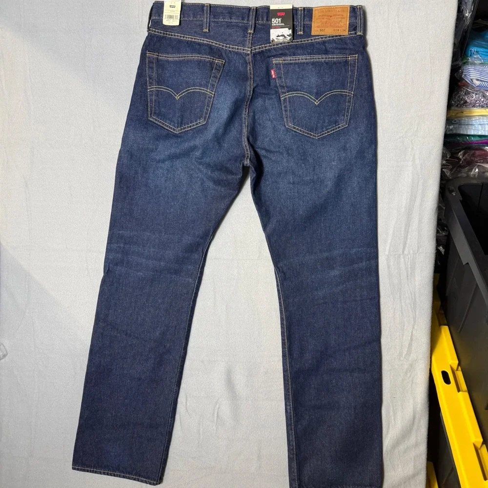 Levi's‎ 501 Original Men Jeans 38x34 Dark Wash NWT Premium Straight 005013411